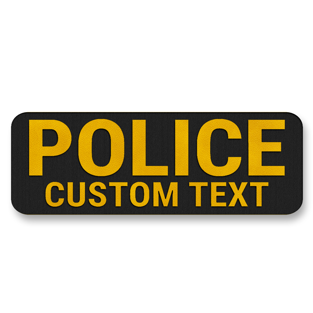 Custom Police Vest Placard 5"x2" – Leatherette Morale Patch