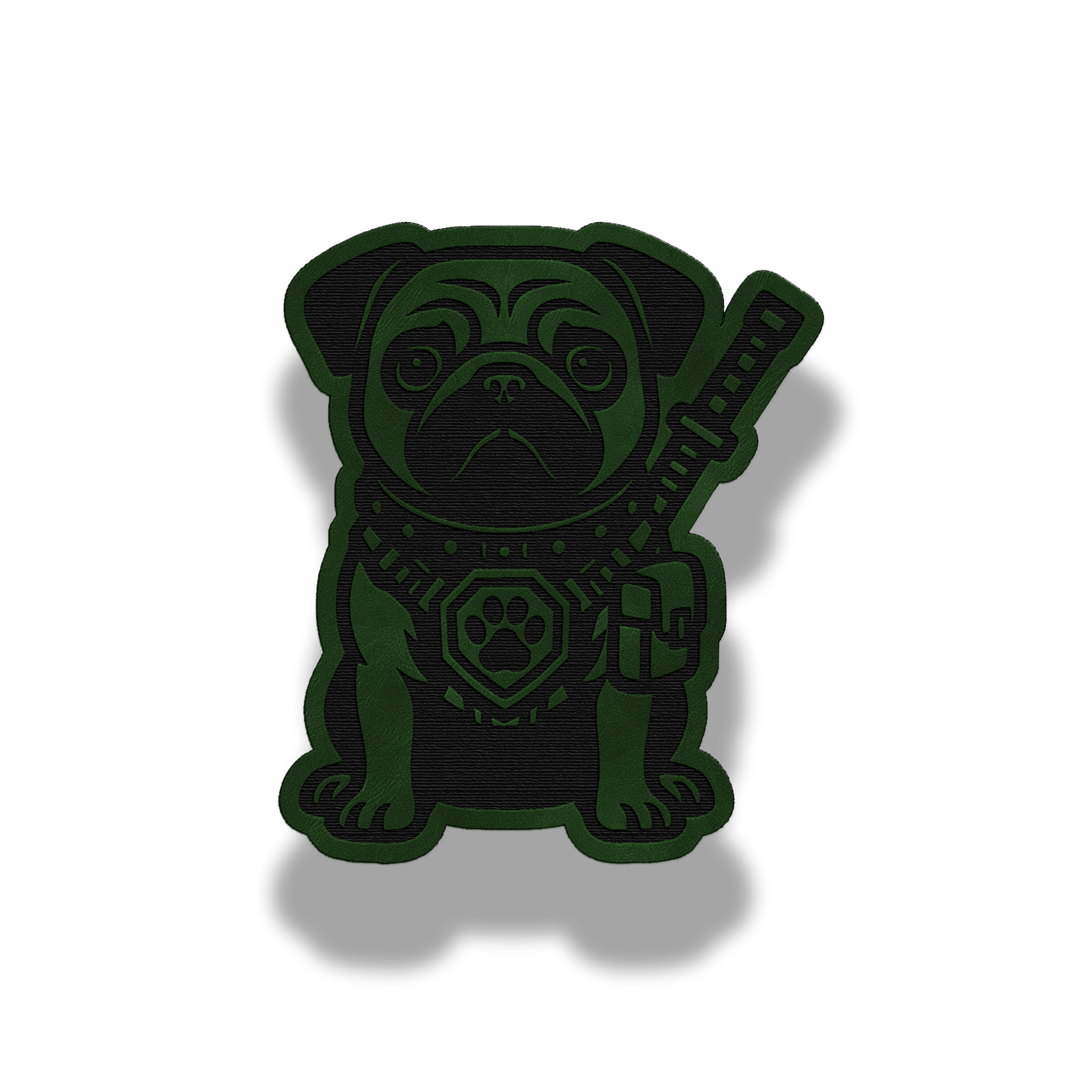 Black Pug Dog Breed Iron On Patch – 2 1/8 X 3 1/8 Inch, Embroidered, Single