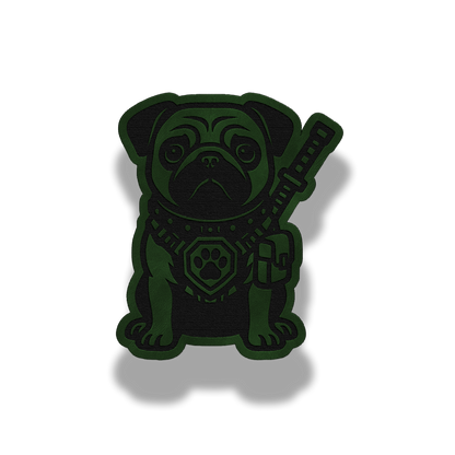Tactical Pug Dog Patch – Leatherette Morale Patch