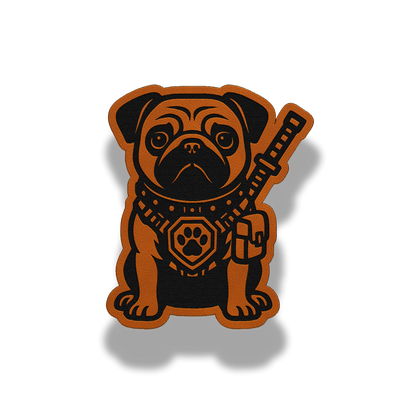 Tactical Pug Dog Patch – Leatherette Morale Patch