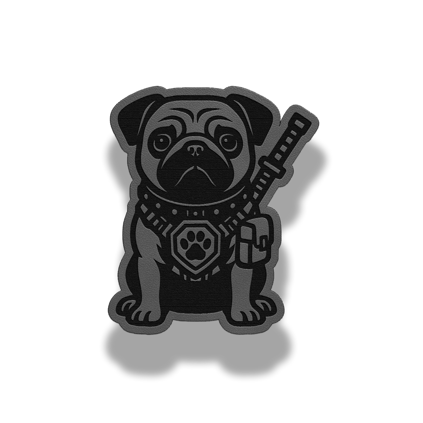 Tactical Pug Dog Patch – Leatherette Morale Patch