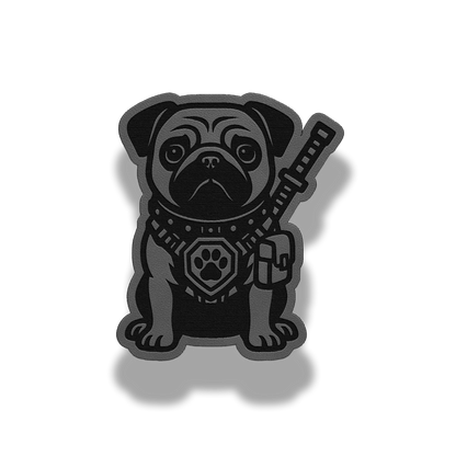 Tactical Pug Dog Patch – Leatherette Morale Patch