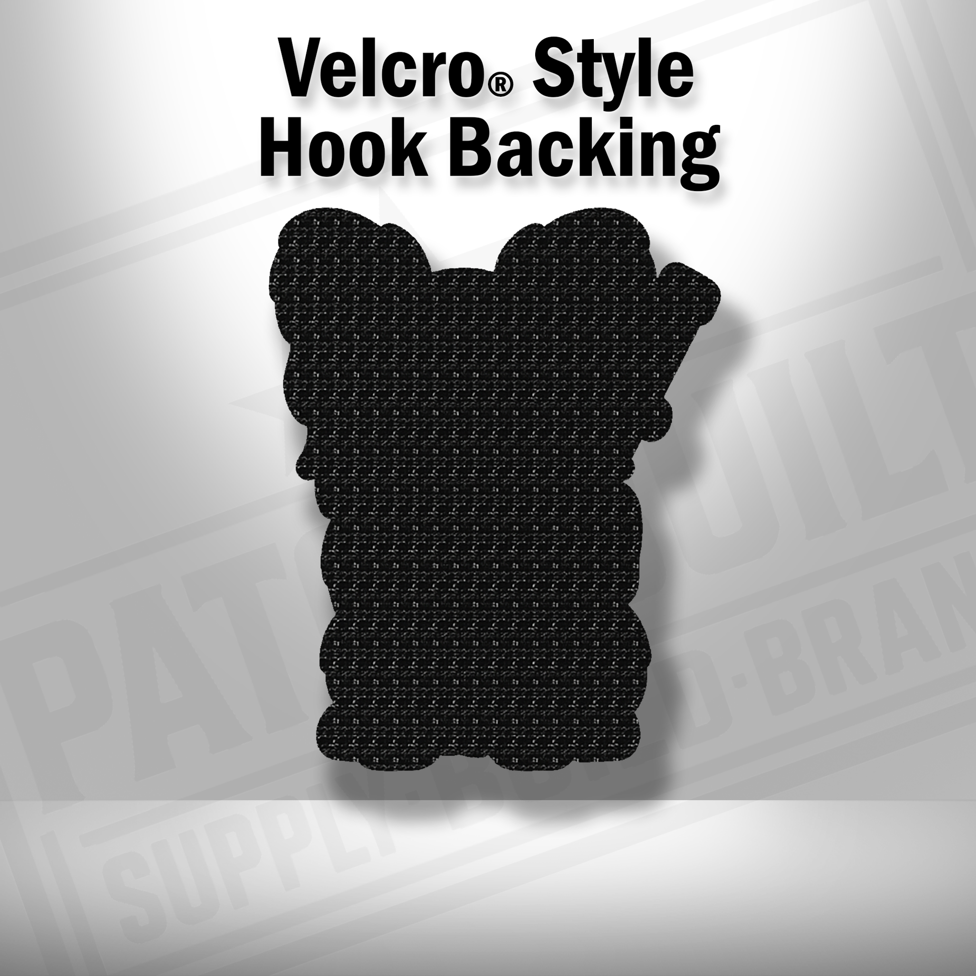 Hook backing shown on Papillon tactical dog leatherette patch