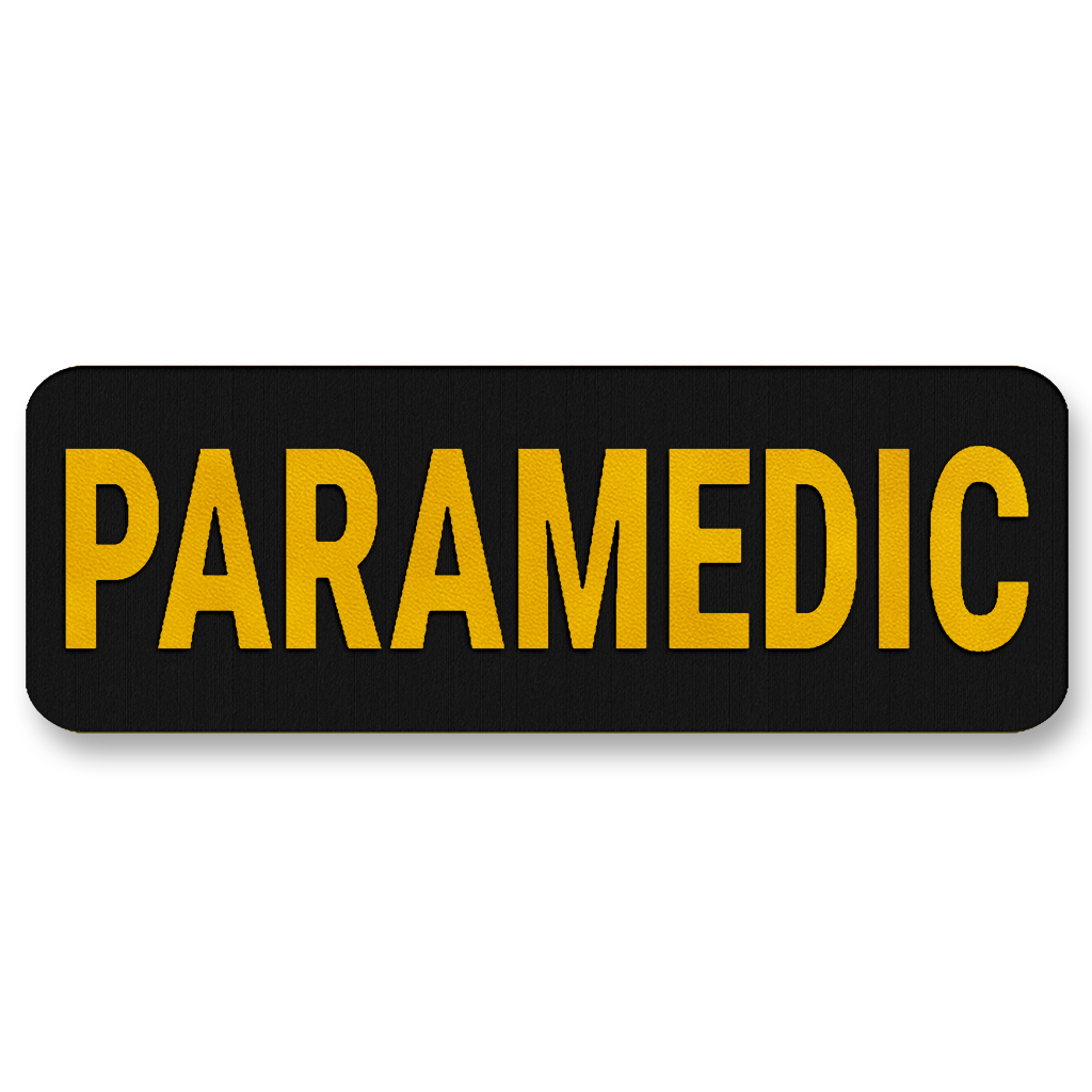 PARAMEDIC Vest Placard 8.5"x3" – Leatherette Morale Patch