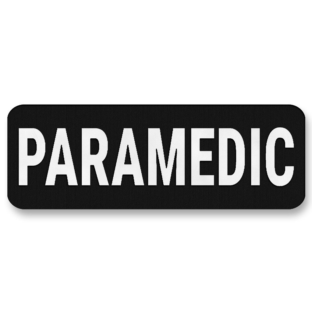 PARAMEDIC Vest Placard 8.5"x3" – Leatherette Morale Patch