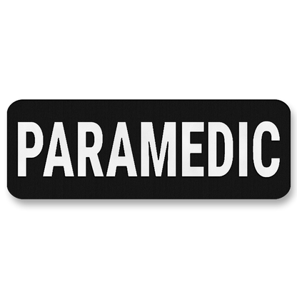 PARAMEDIC Vest Placard 8.5"x3" – Leatherette Morale Patch
