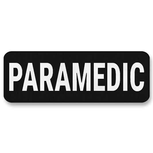 PARAMEDIC Vest Placard 8.5"x3" – Leatherette Morale Patch