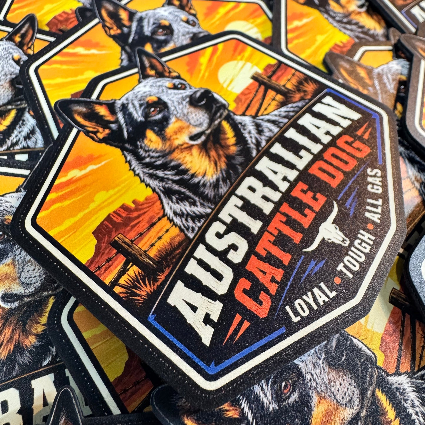 PREORDER - Australian Cattle Dog Loyal Tough All Gas – Leatherette Morale Patch