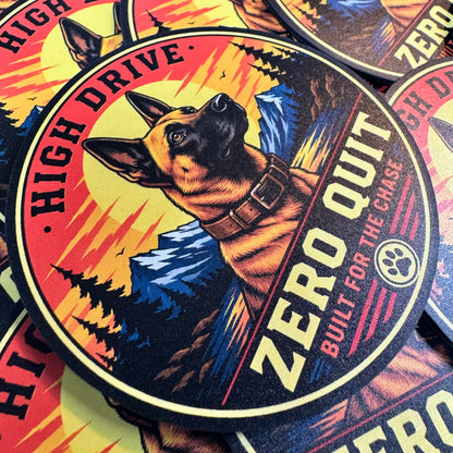 PREORDER - Belgian Malinois High Drive Zero Quit Built for the Chase – Leatherette Morale Patch