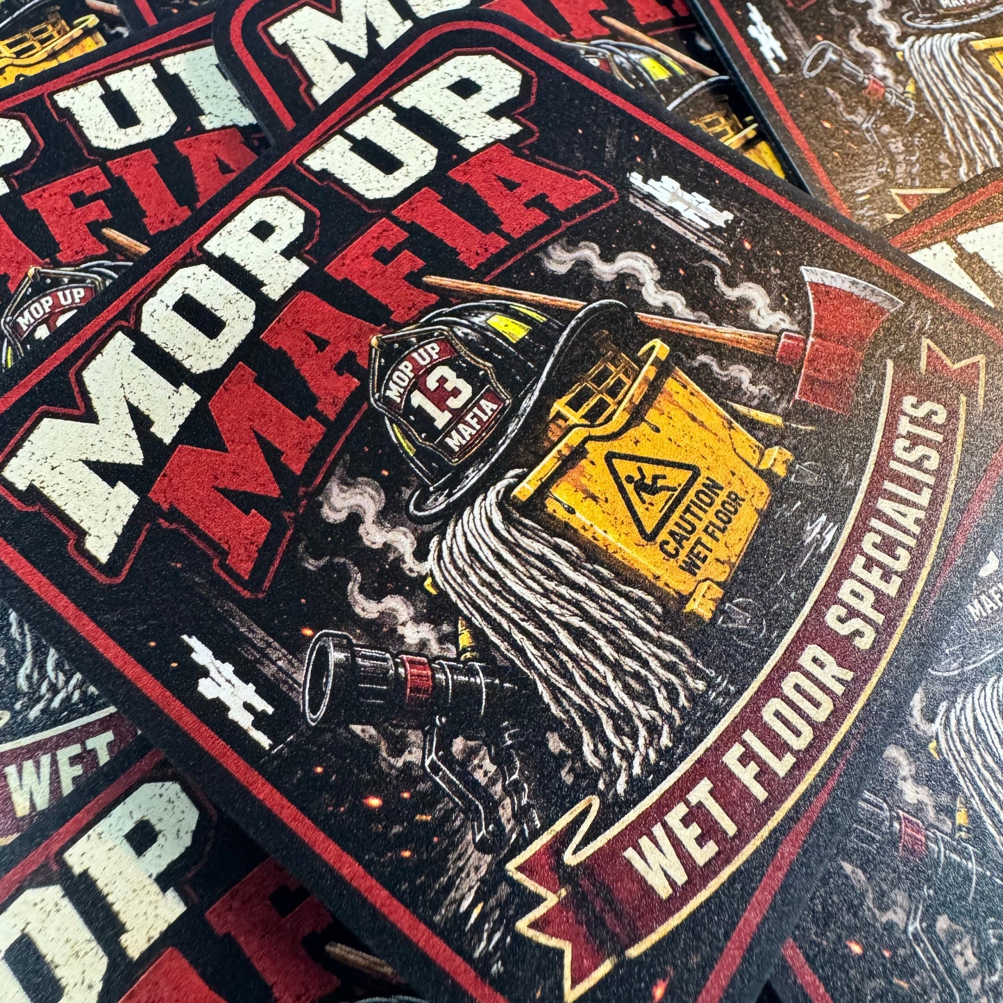 PREORDER - Mop Up Mafia Wet Floor Specialists – Leatherette Morale Patch