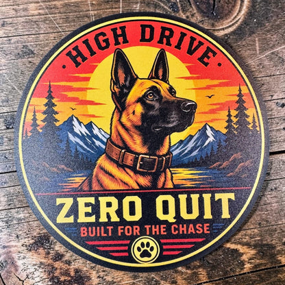 PREORDER - Belgian Malinois High Drive Zero Quit Built for the Chase – Leatherette Morale Patch