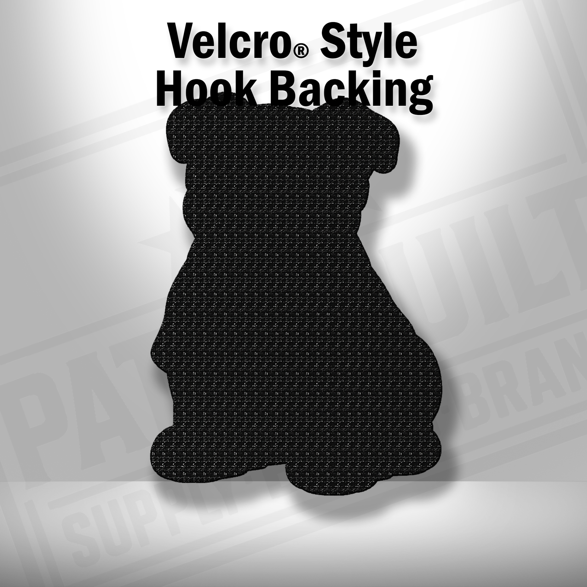 Hook backing shown on Beach Pitbull dog leatherette patch