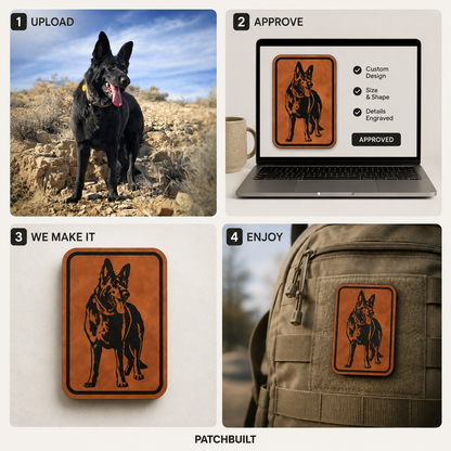 Custom Pet Portrait Patch – Leatherette Morale Patch