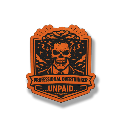 Professional Overthinker Unpaid Skull Patch – Leatherette Morale Patch