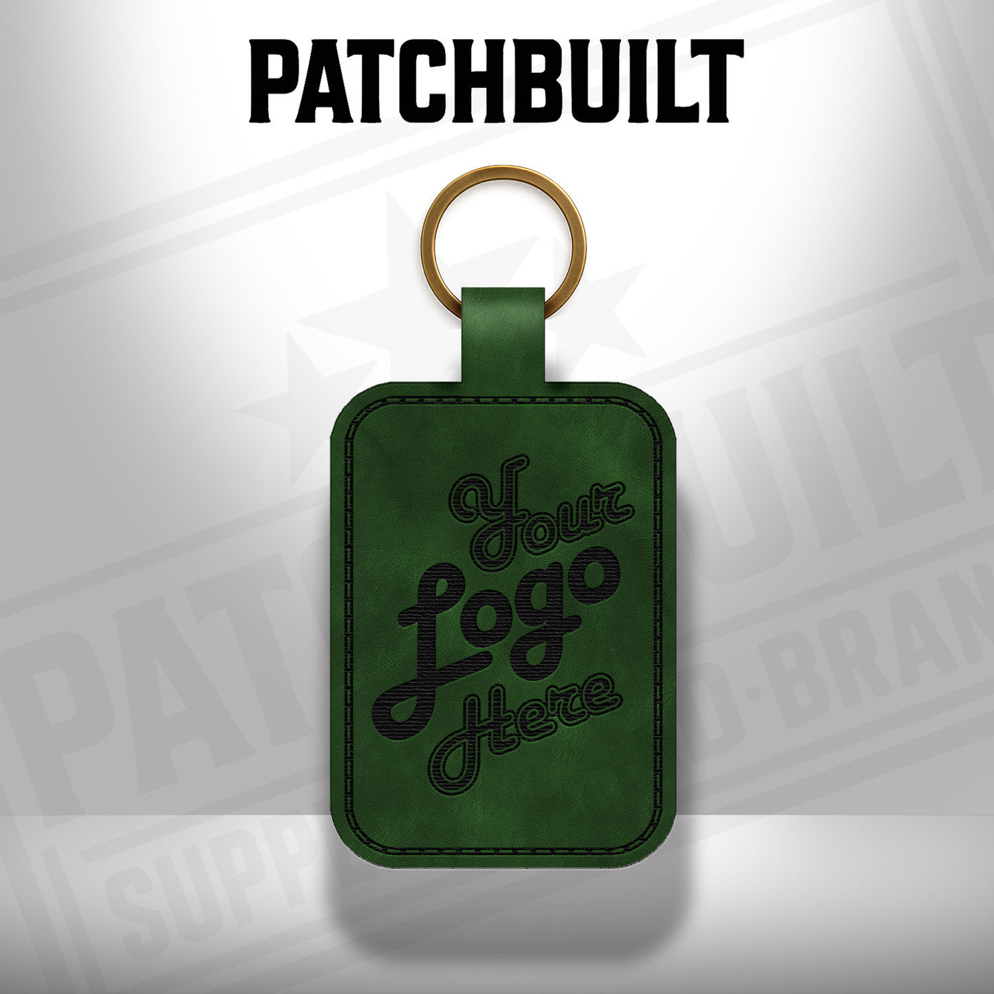Custom Engraved Leatherette Keychain - Add Your Logo