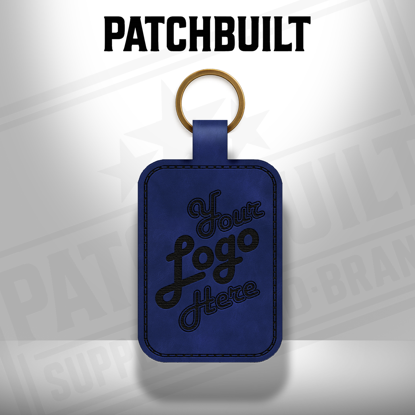 Custom Engraved Leatherette Keychain - Add Your Logo