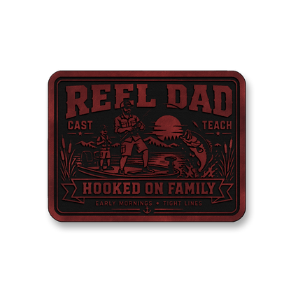 Reel Dad Hooked On Family – Leatherette Morale Patch