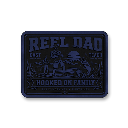 Reel Dad Hooked On Family – Leatherette Morale Patch