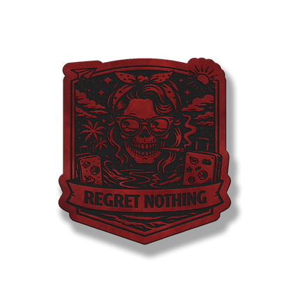 Regret Nothing Skull Gambler Patch – Leatherette Morale Patch