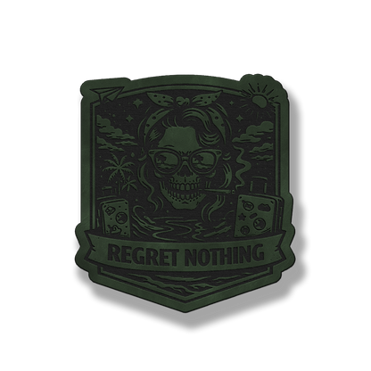 Regret Nothing Skull Gambler Patch – Leatherette Morale Patch