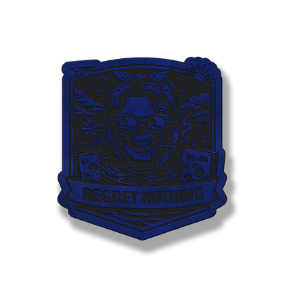 Regret Nothing Skull Gambler Patch – Leatherette Morale Patch