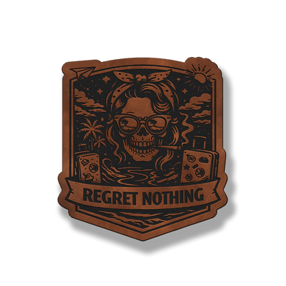 Regret Nothing Skull Gambler Patch – Leatherette Morale Patch