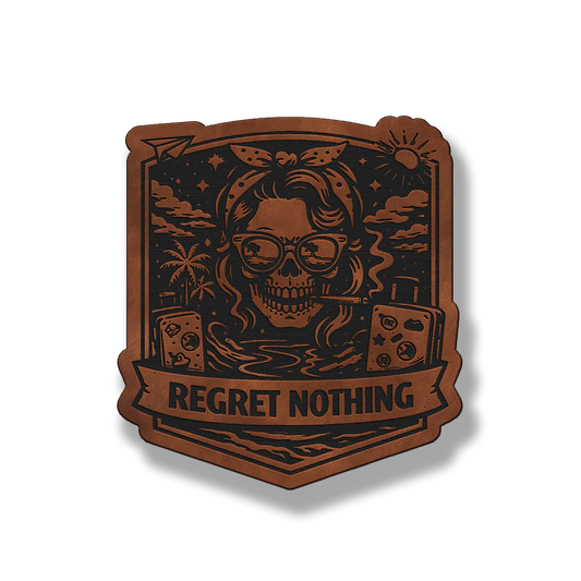 Regret Nothing Skull Gambler Patch – Leatherette Morale Patch