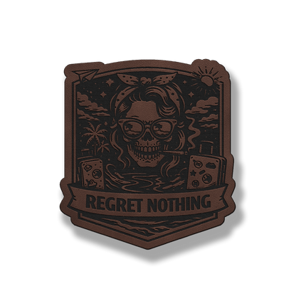 Regret Nothing Skull Gambler Patch – Leatherette Morale Patch