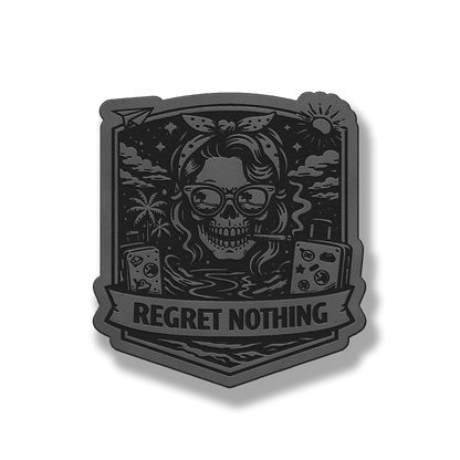 Regret Nothing Skull Gambler Patch – Leatherette Morale Patch