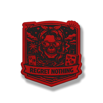 Regret Nothing Skull Gambler Patch – Leatherette Morale Patch