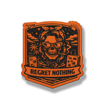 Regret Nothing Skull Gambler Patch – Leatherette Morale Patch