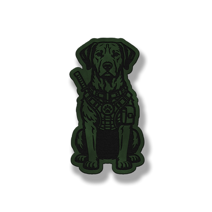 Tactical Rhodesian Ridgeback dog patch in saddle green leatherette