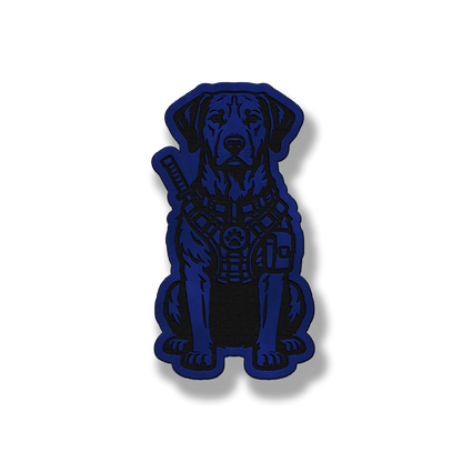 Tactical Rhodesian Ridgeback dog patch in saddle blue leatherette