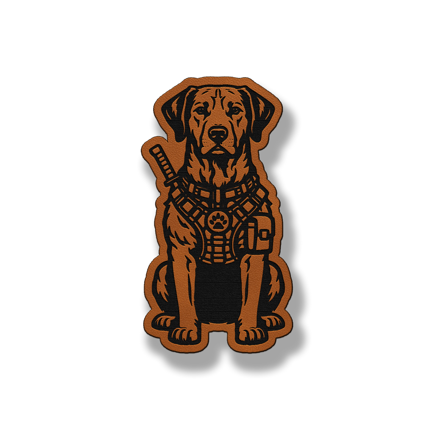 Tactical Rhodesian Ridgeback dog patch in classic chestnut brown leatherette