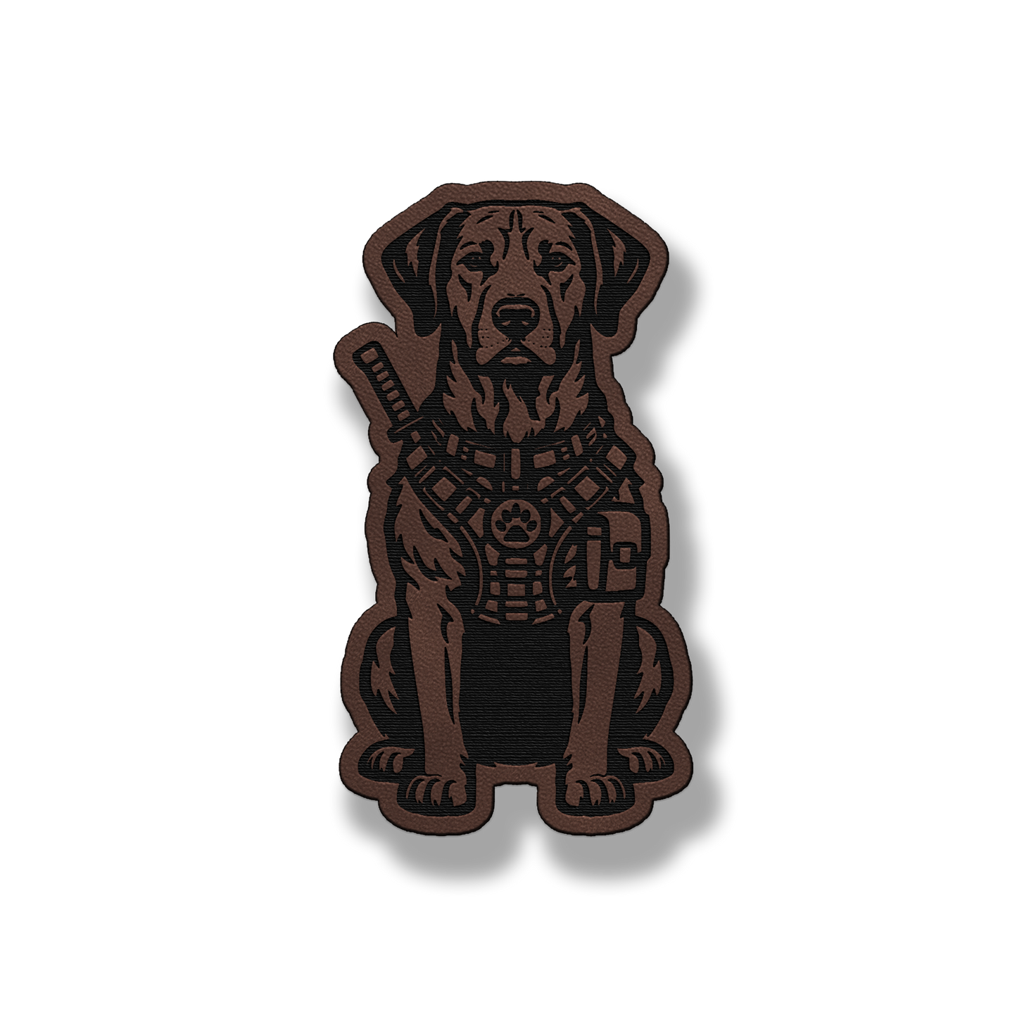 Tactical Rhodesian Ridgeback dog patch in classic light brown leatherette