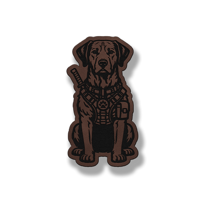 Tactical Rhodesian Ridgeback dog patch in classic light brown leatherette