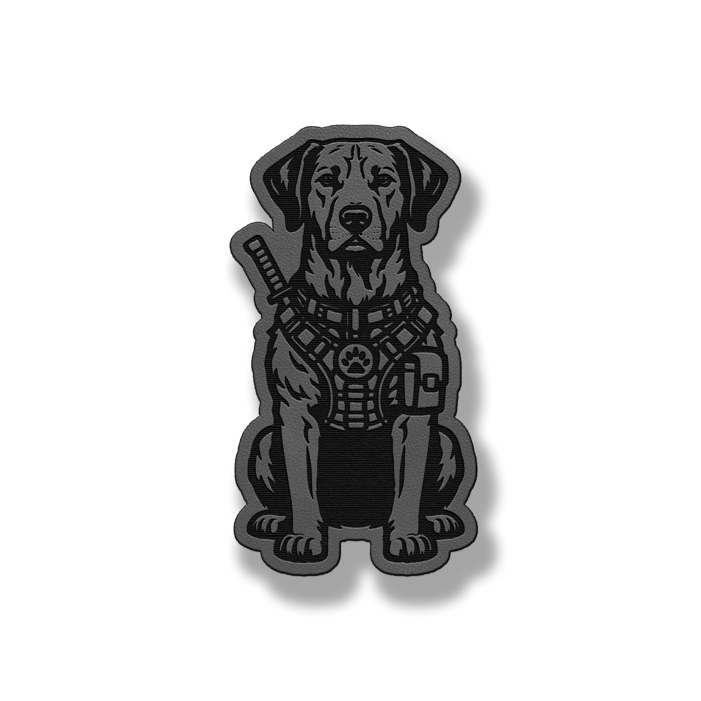 Tactical Rhodesian Ridgeback dog patch in classic gray leatherette