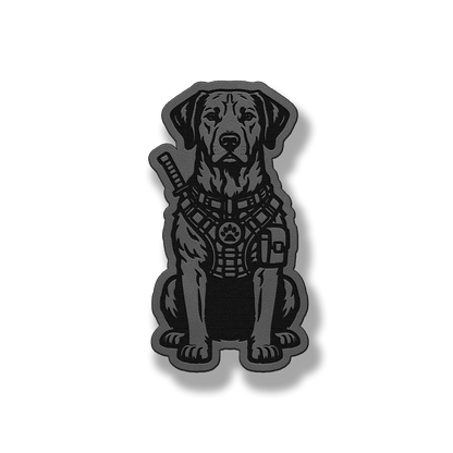 Tactical Rhodesian Ridgeback dog patch in classic gray leatherette