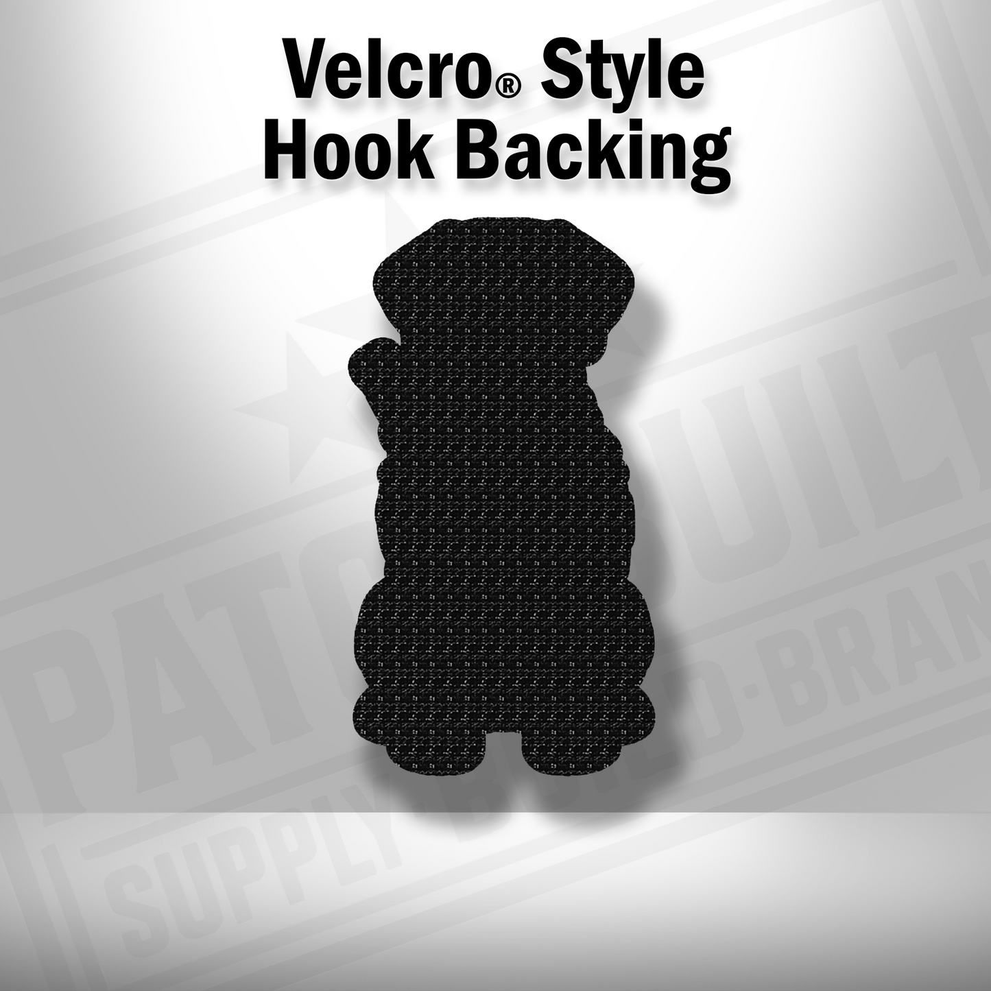 Hook backing shown on Tactical Rhodesian Ridgeback leatherette patch
