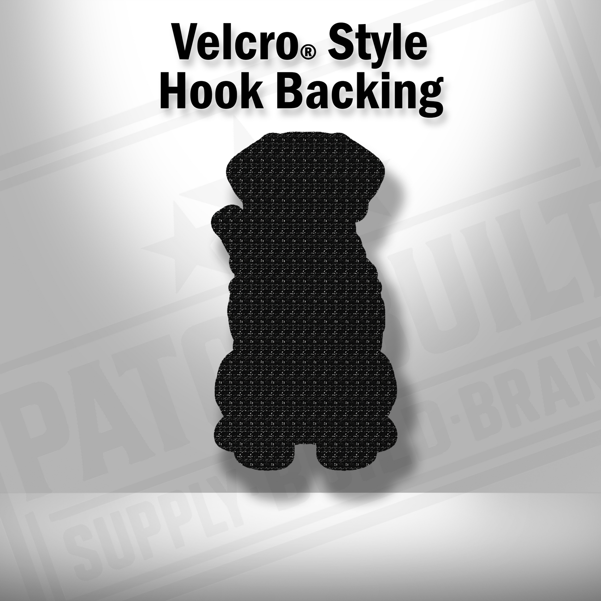 Hook backing shown on Tactical Rhodesian Ridgeback leatherette patch
