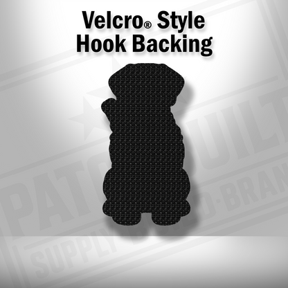 Hook backing shown on Tactical Rhodesian Ridgeback leatherette patch