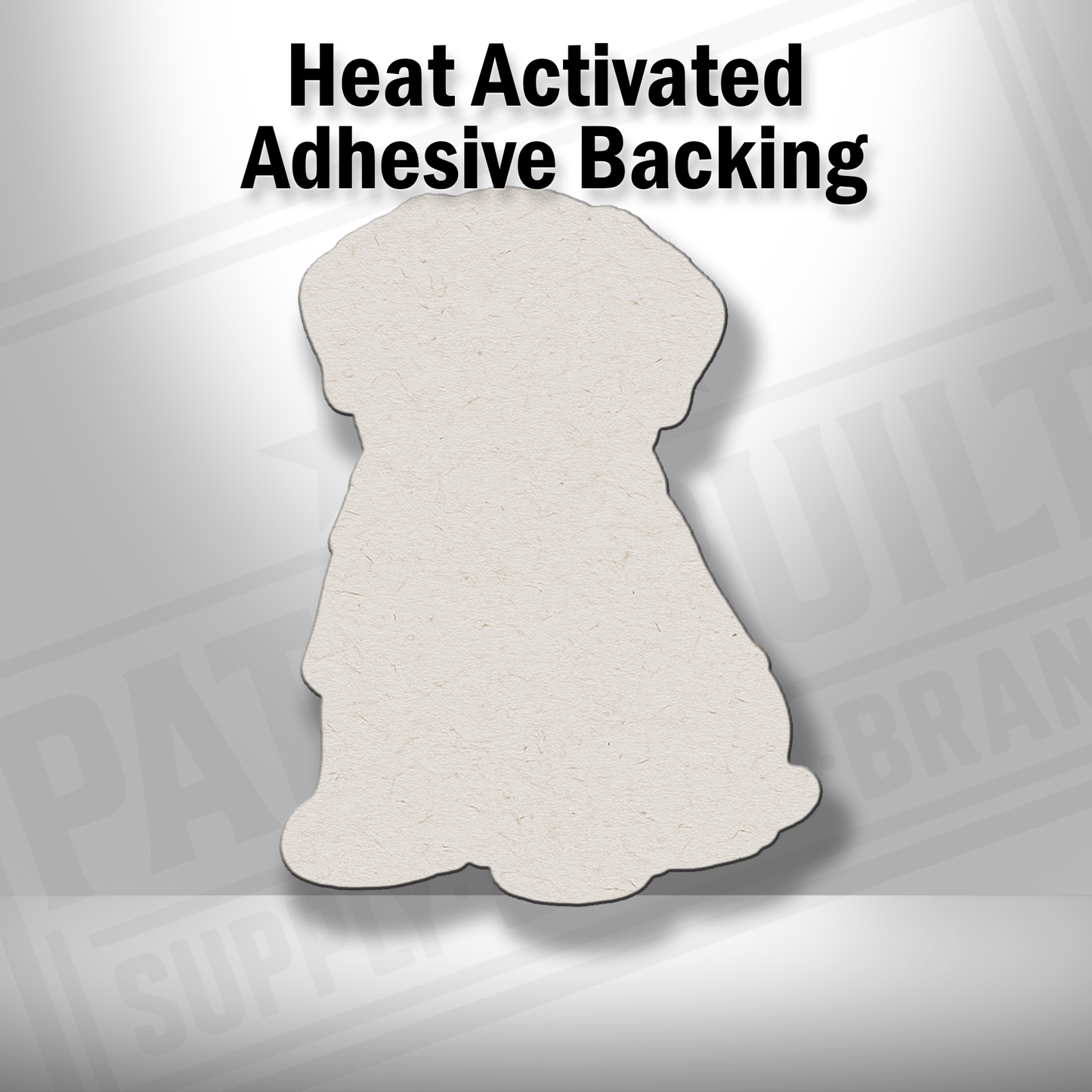 Heat-activated adhesive backing shown on Beach Rottweiler patch