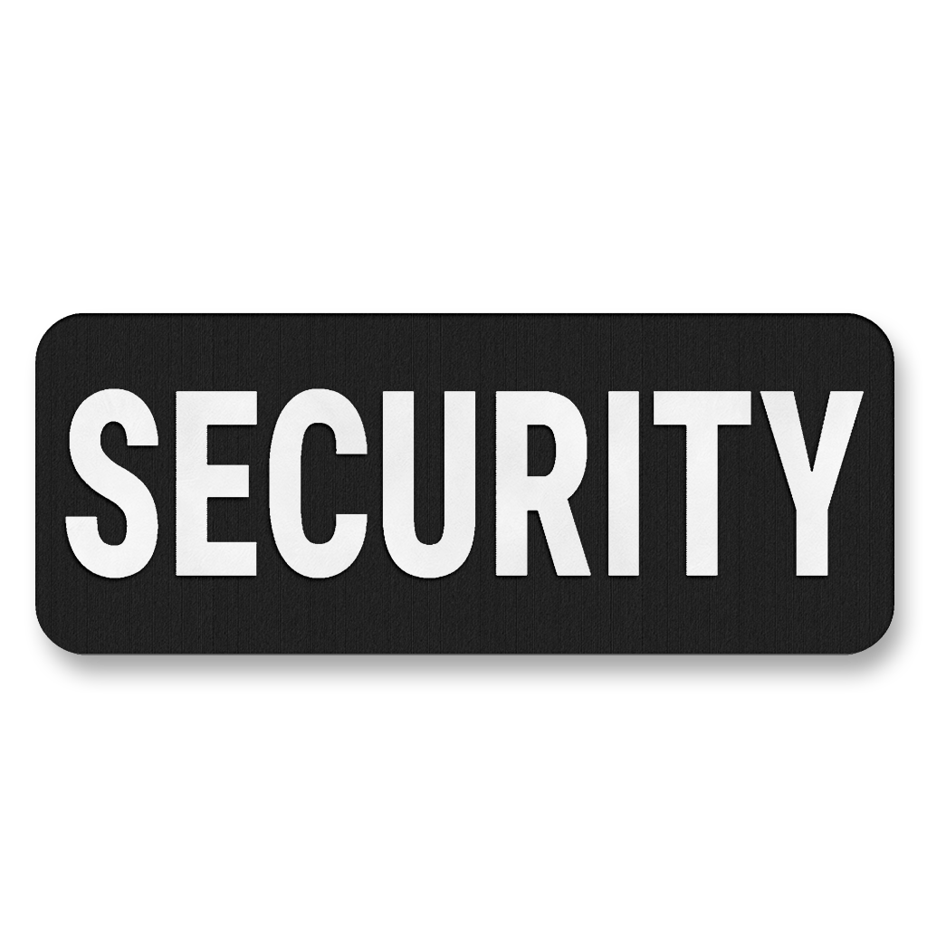 SECURITY Vest Placard 8.5"x3" – Leatherette Morale Patch
