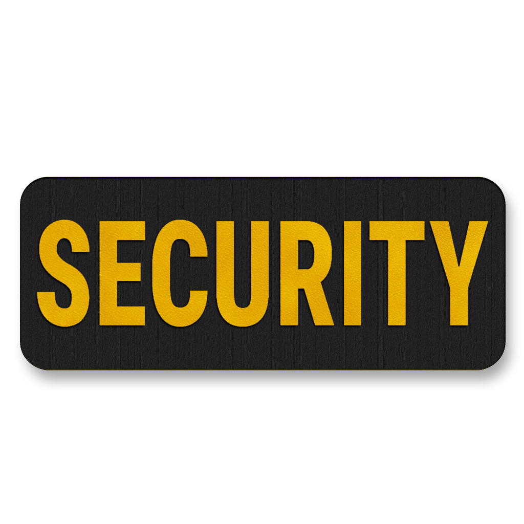 SECURITY Vest Placard 8.5"x3" – Leatherette Morale Patch