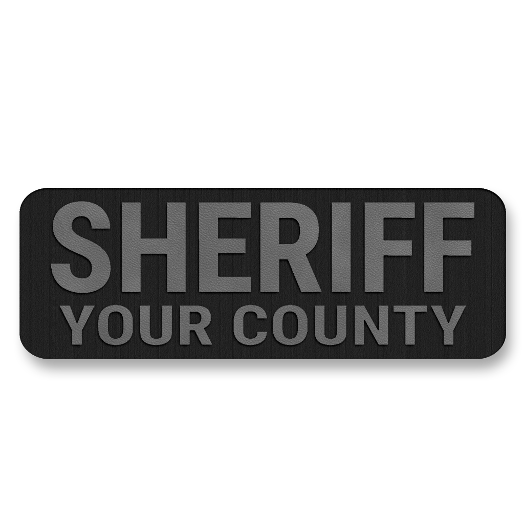 Custom County SHERIFF Vest Placard 5"x2" – Leatherette Morale Patch