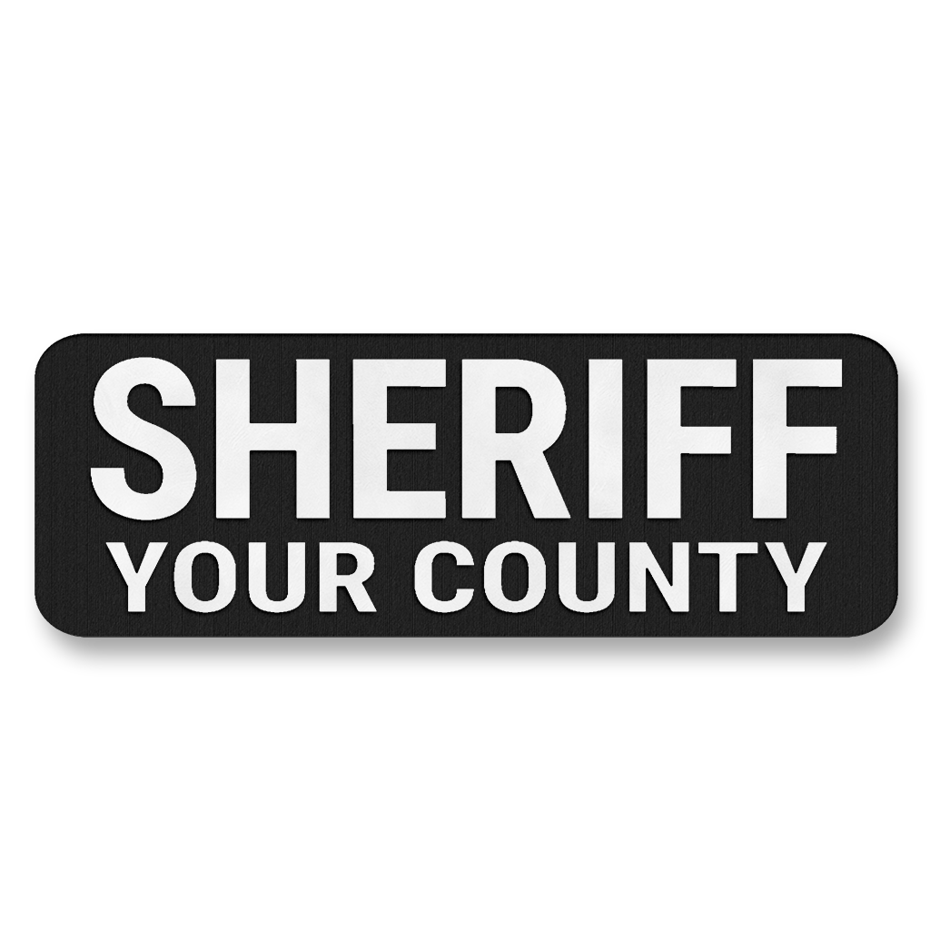 Custom County SHERIFF Vest Placard 5"x2" – Leatherette Morale Patch
