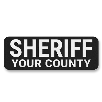 Custom County SHERIFF Vest Placard 5"x2" – Leatherette Morale Patch
