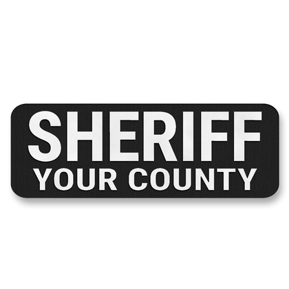 Custom County SHERIFF Vest Placard 5"x2" – Leatherette Morale Patch