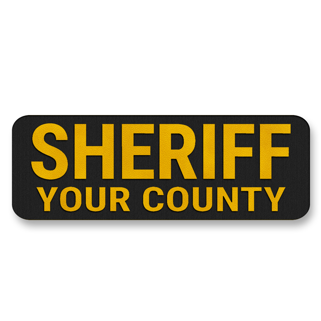 Custom County SHERIFF Vest Placard 5"x2" – Leatherette Morale Patch