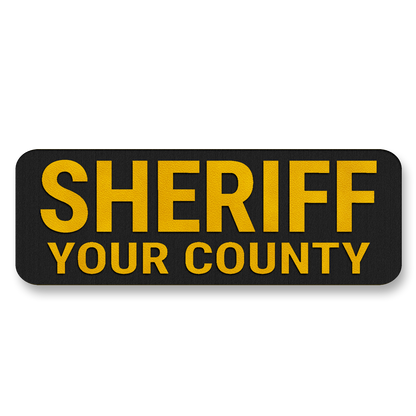 Custom County SHERIFF Vest Placard 5"x2" – Leatherette Morale Patch